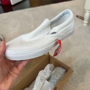 Vans Men's Classic White Slip-On Sneakers
